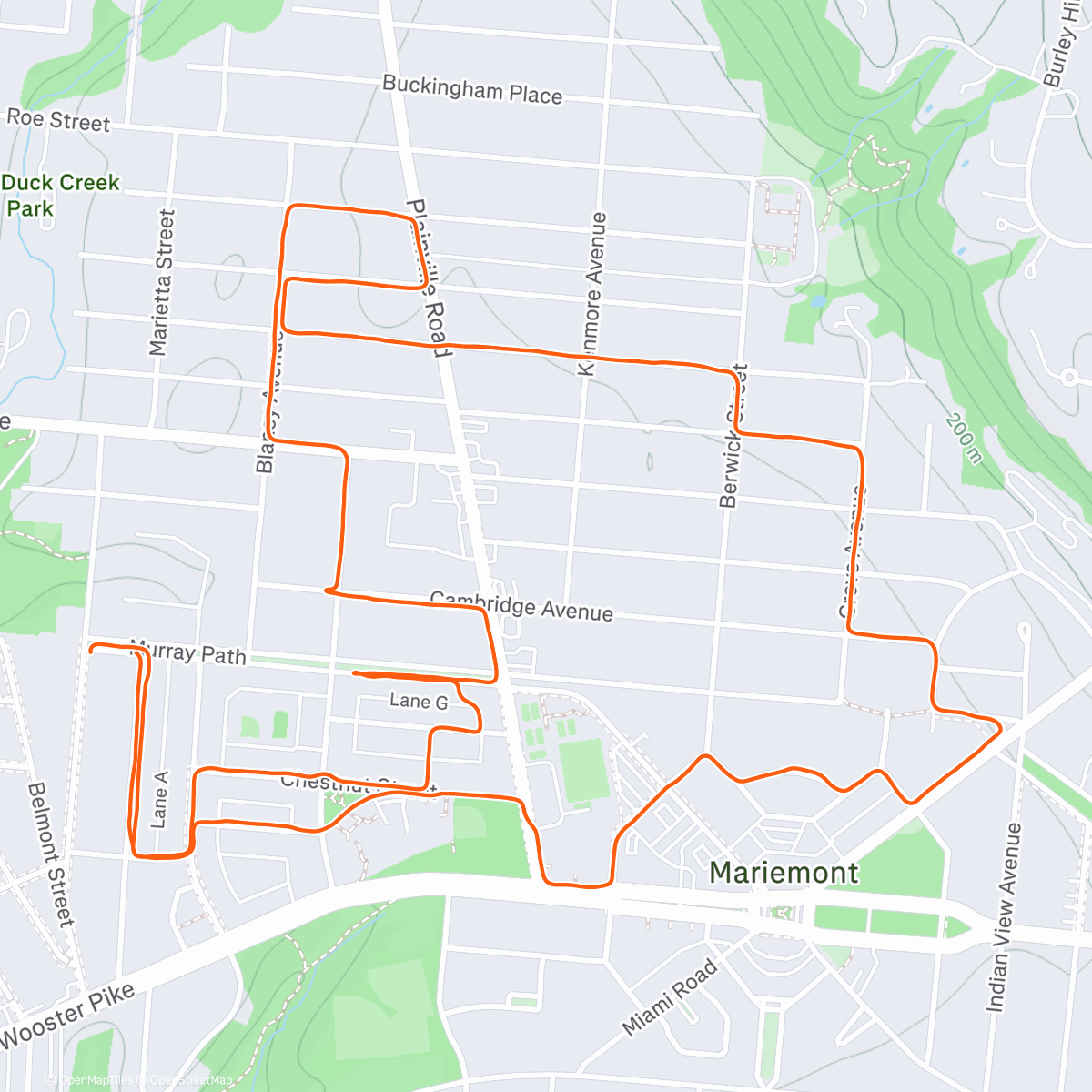 Map of the activity, Road and path blocked