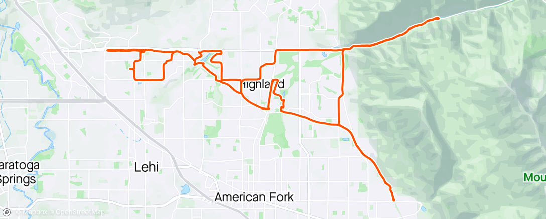 Map of the activity, Part of my ride was up American Fork canyon. Perfect weather.
