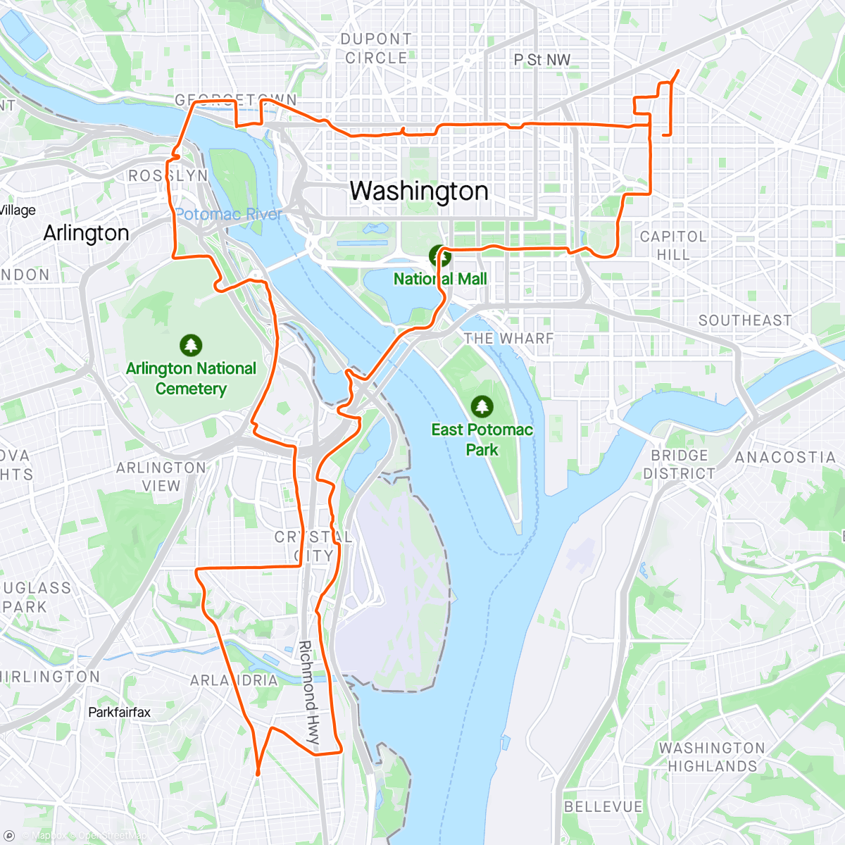 Map of the activity, Bike to work (from home) day