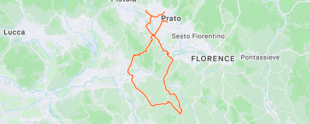 Map of the activity, Pedalata mattutina