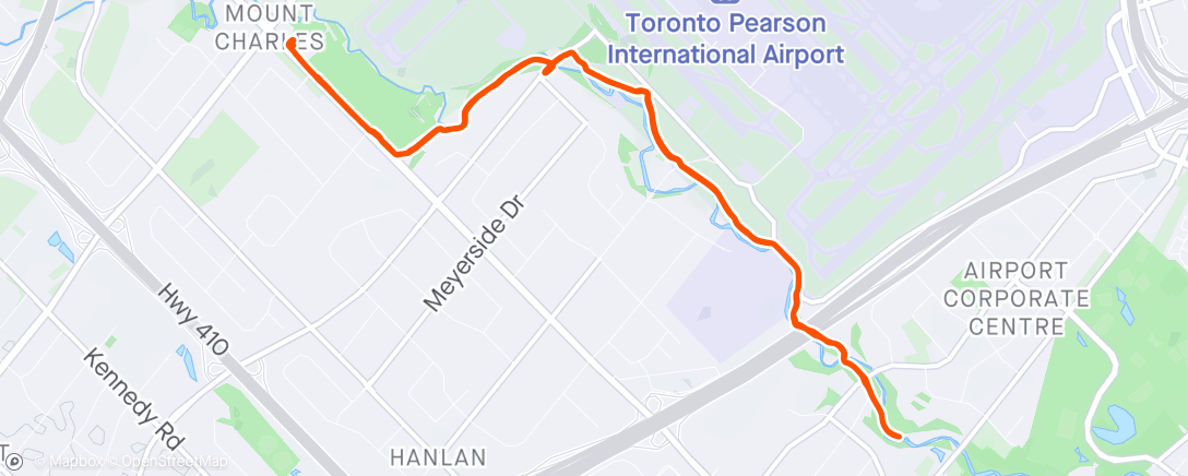 Map of the activity, Ride in mississauga Canada with mike rasnick