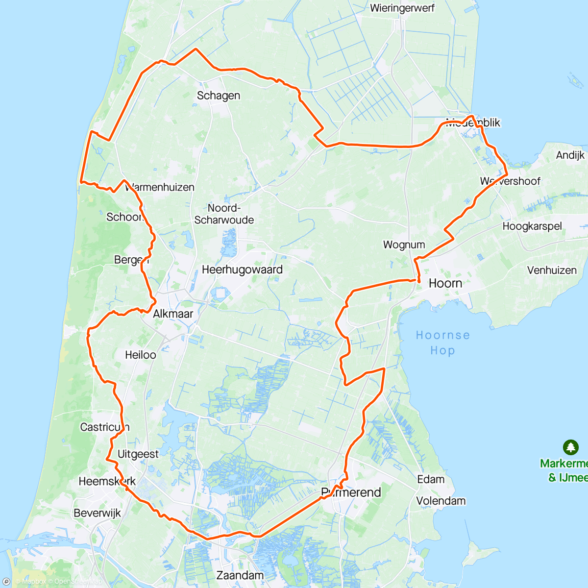 Mapa de la actividad (Ronde van Noord-Holland | 160km)