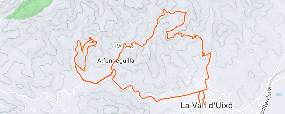 Map of the activity, Bicicleta por la mañana