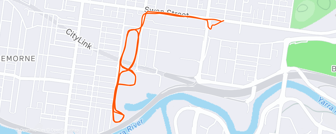 Map of the activity, Morning Run