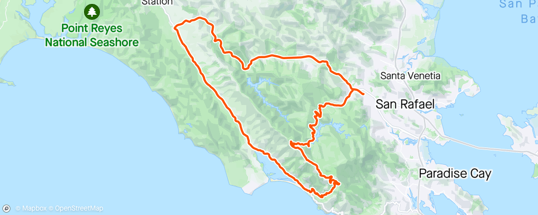 Map of the activity, Sunday Drop Ride