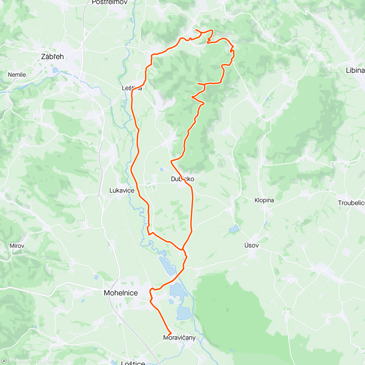 Mappa dell'attività Brníčko Ride 🏰