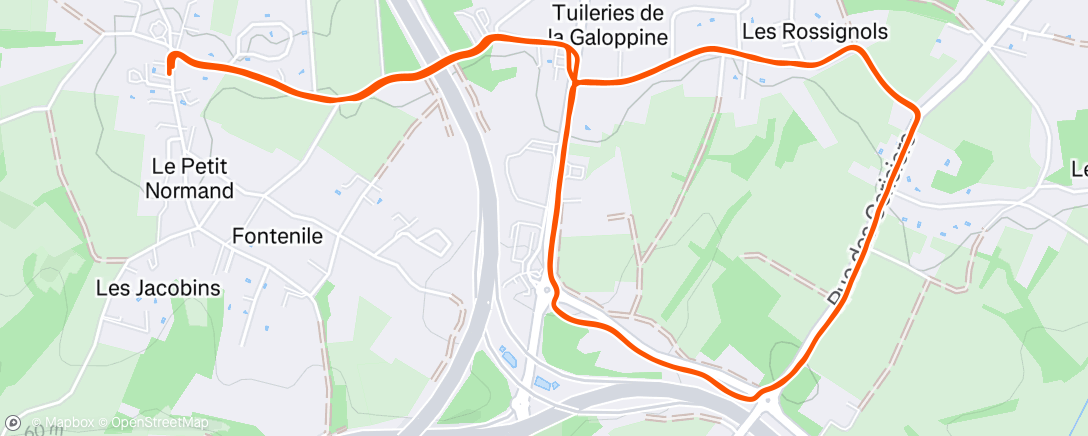 Map of the activity, Course à pied le matin