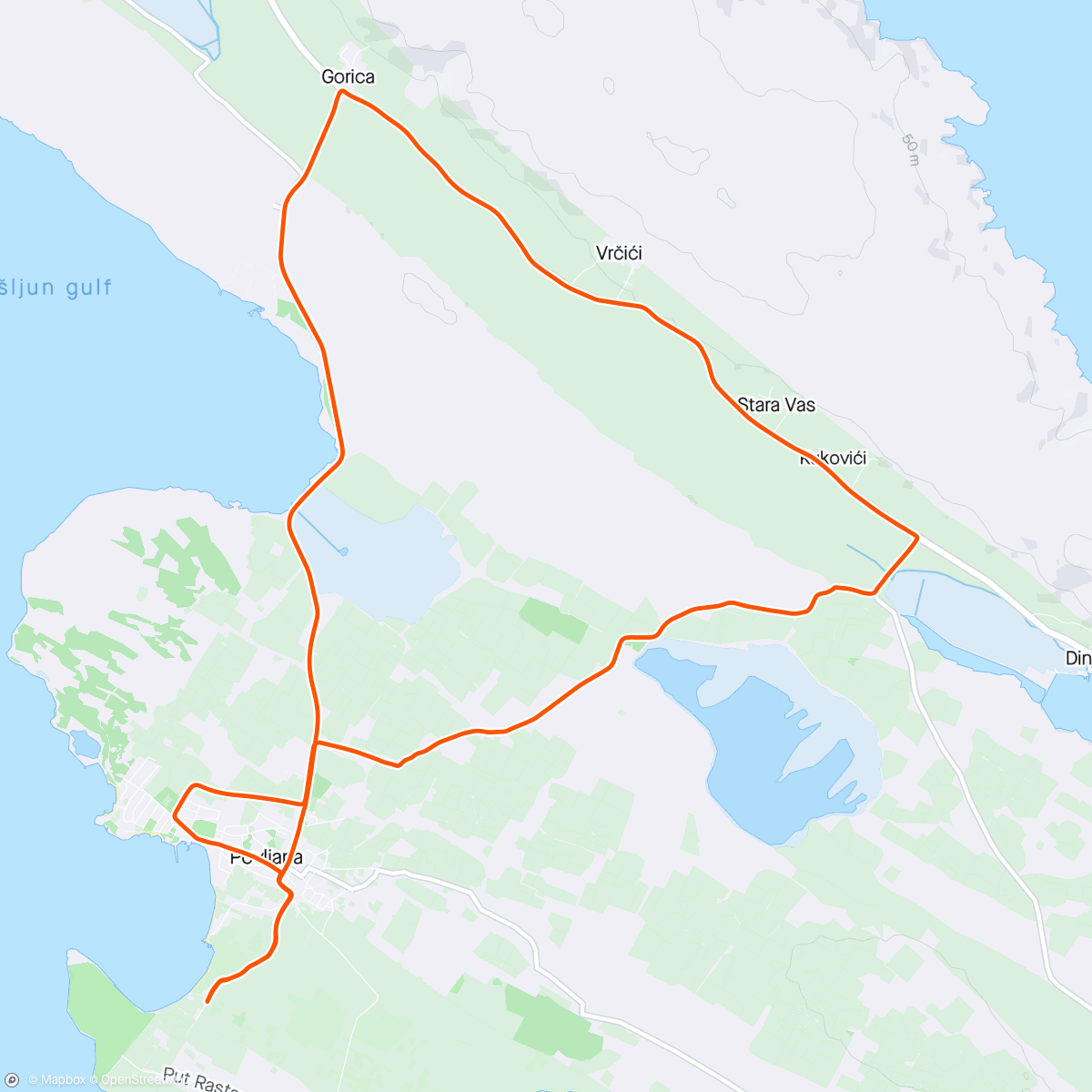 Map of the activity, Morning ride before work