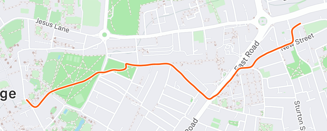 Map of the activity, Morning Run