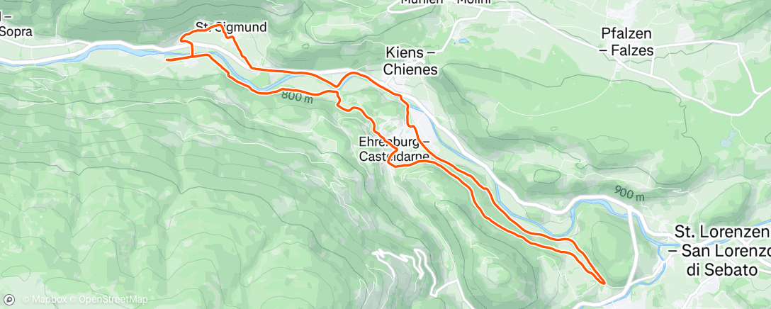 Map of the activity, Lunch Run