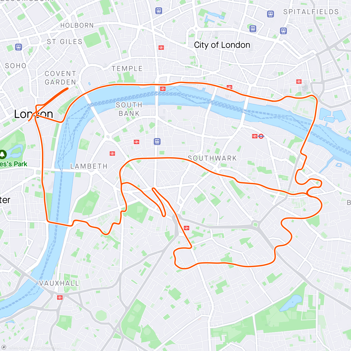 Mappa dell'attività Zwift - 3x10 in London