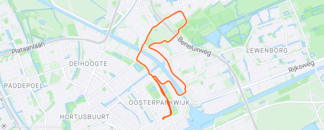 アクティビティ「Middagloop」の地図