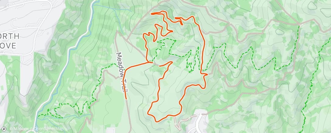 Map of the activity, Afternoon Run