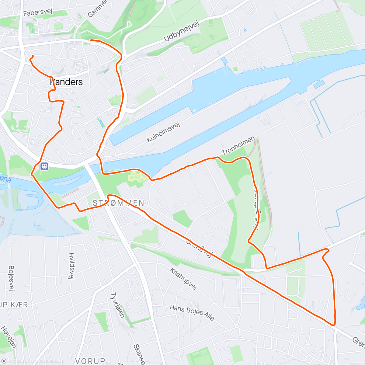 Map of the activity, Afternoon run med søster