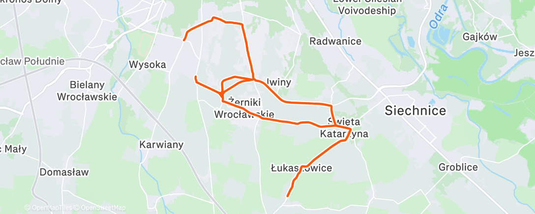 Map of the activity, Afternoon Ride