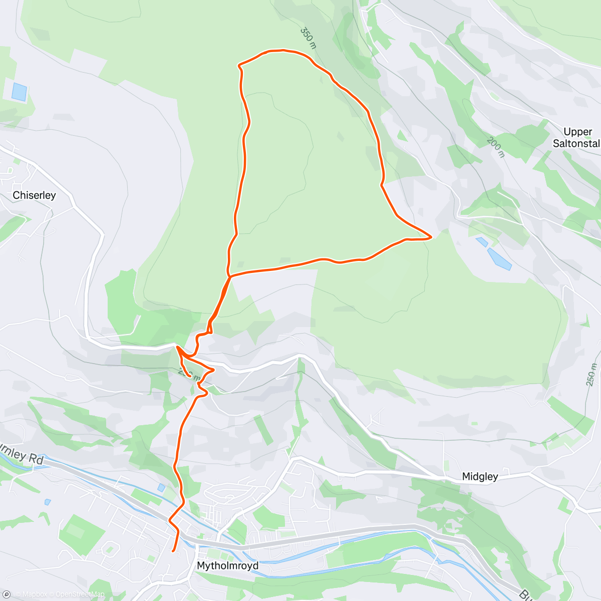 Map of the activity, Evening Run