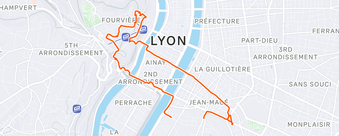 Map of the activity, Balade du midi