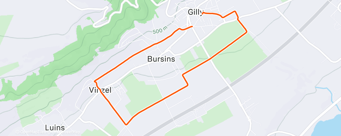 Map of the activity, Course à pied dans l'après-midi