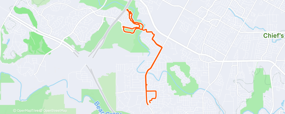 Map of the activity, Cycling