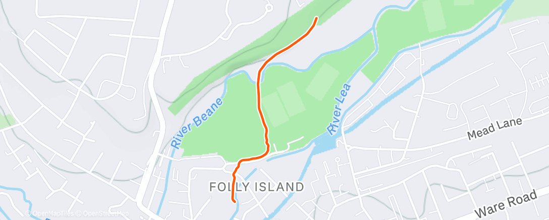 Map of the activity, Morning Walk