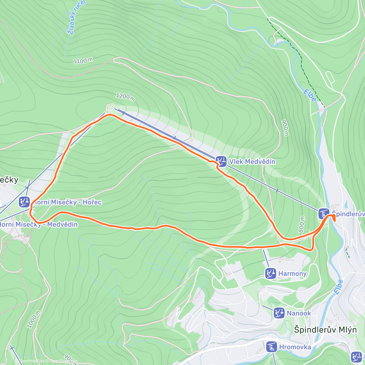 Карта физической активности (Mrazivý Medvědín ❄️)