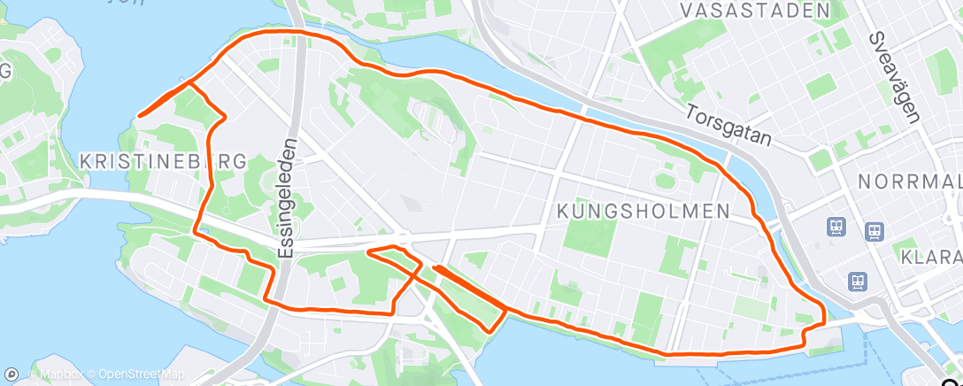 Mapa da atividade, Run KFS Kungsholmen Runt 2024 ☀️
