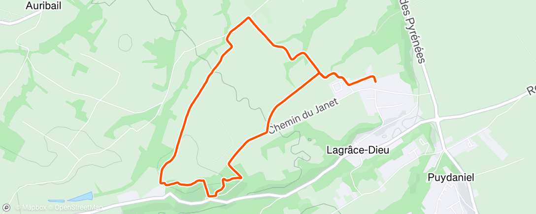 Map of the activity, Trail le midi