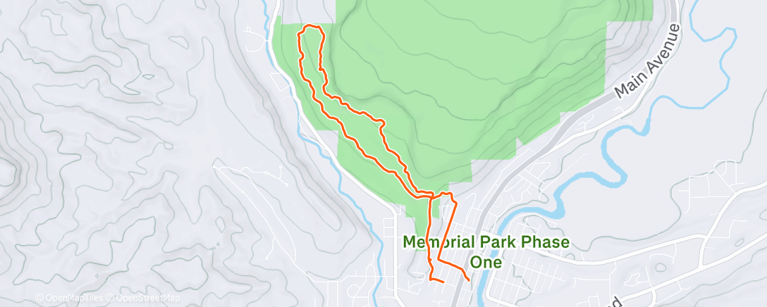 Map of the activity, Afternoon Run