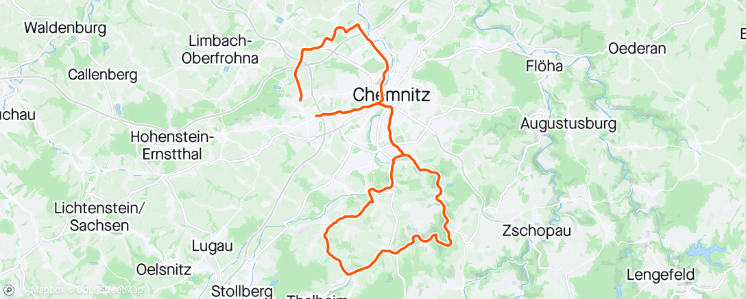 Map of the activity, Radfahrt am Mittag