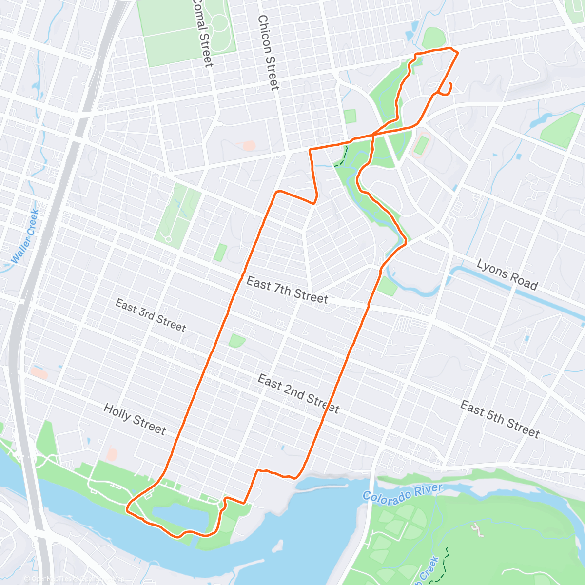 Map of the activity, Morning Run