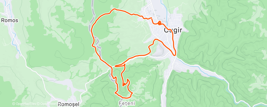 Map of the activity, Afternoon Run