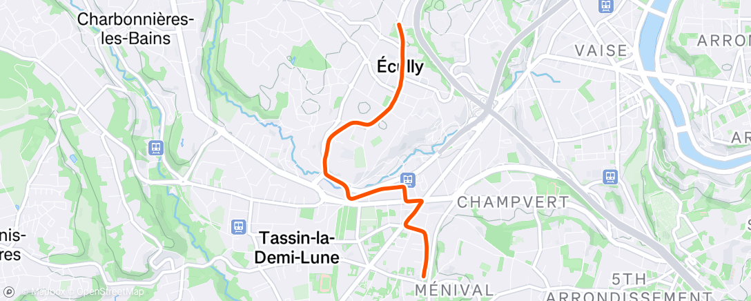 Map of the activity, Sortie vélo le matin