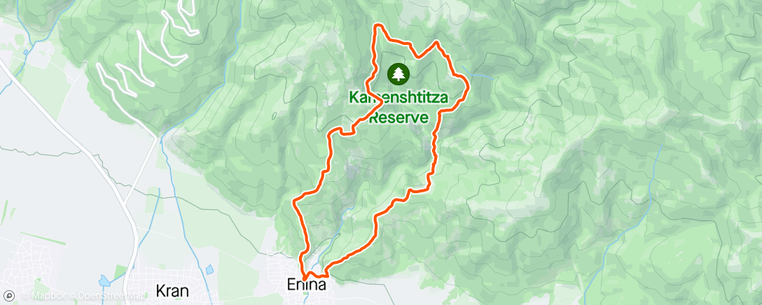 Map of the activity, Enina Rocky Trail