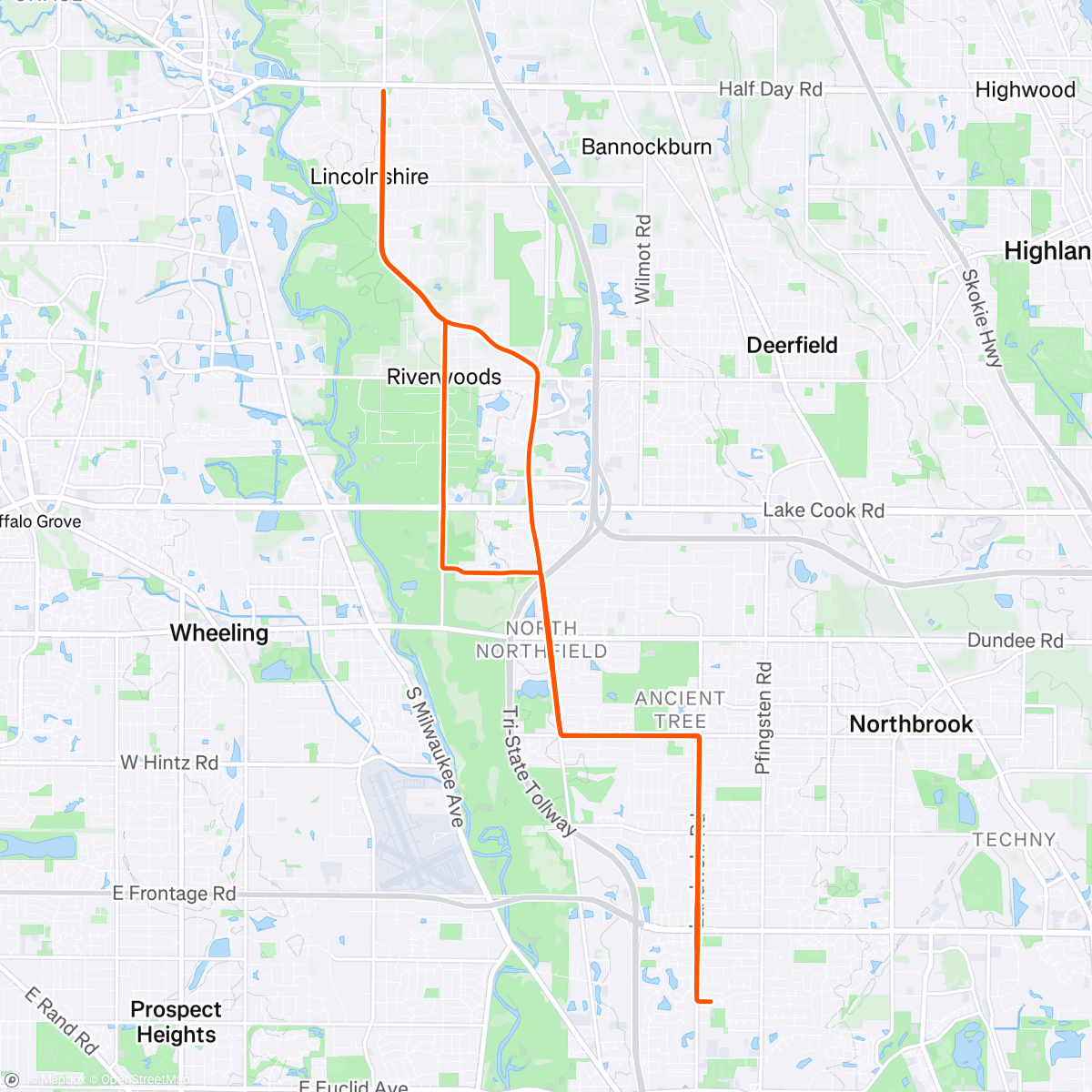Map of the activity, Sprints ride