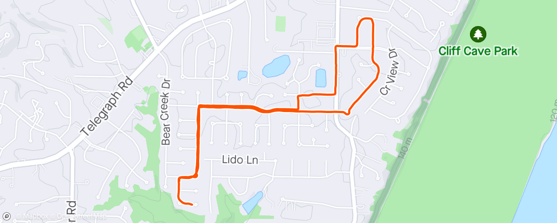 Map of the activity, Morning Run - Taper