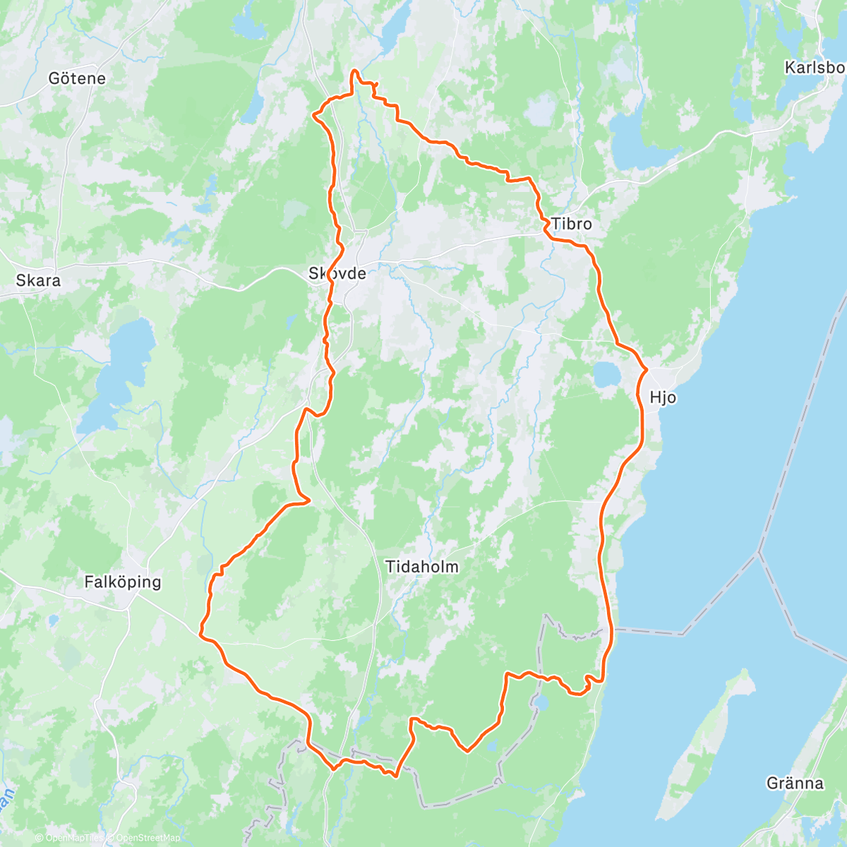 Map of the activity, Soluppgång till solnedgång solo mission