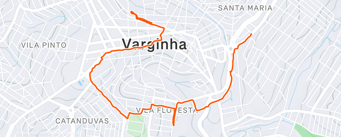 Map of the activity, Corrida ao entardecer ⛅