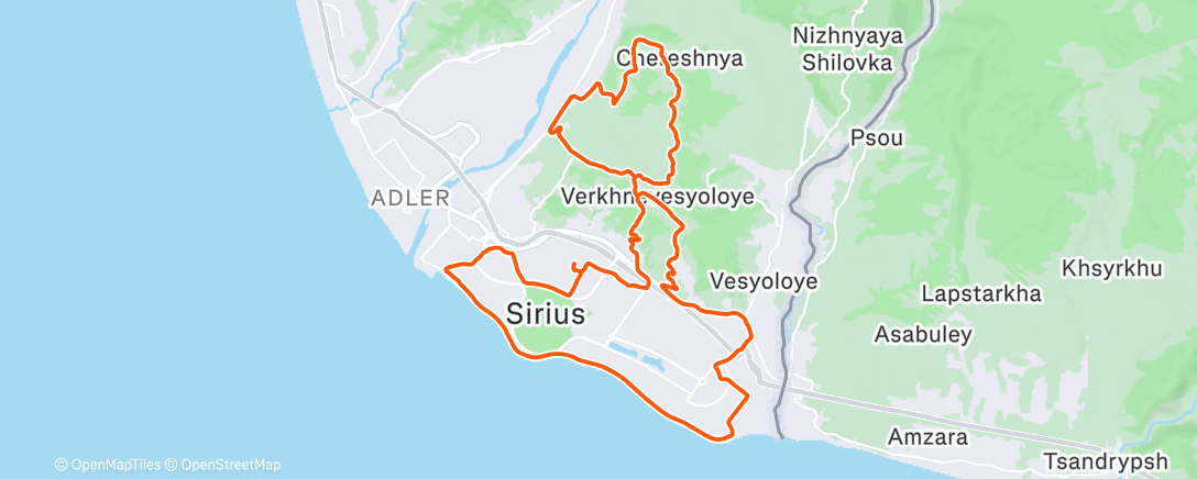 Map of the activity, Трейлраннинг (после обеда)