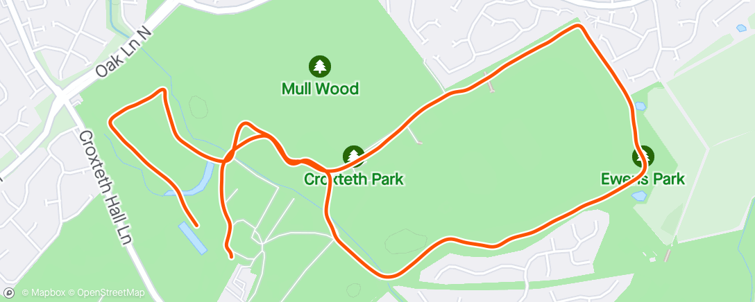 Mapa da atividade, Croxteth park run