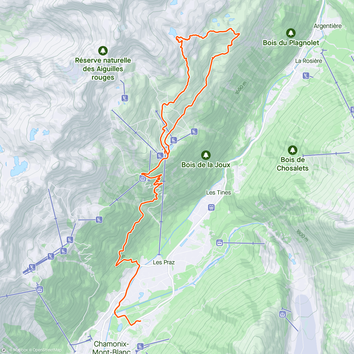 Map of the activity, Tour des Lacs
