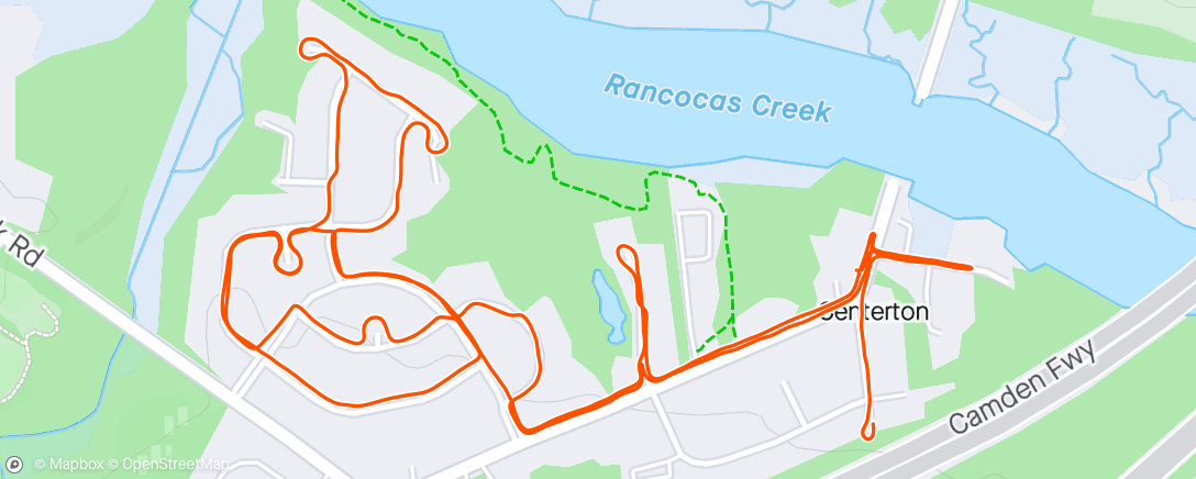 Mapa de la actividad, Easy Run 40 (Zone 2)