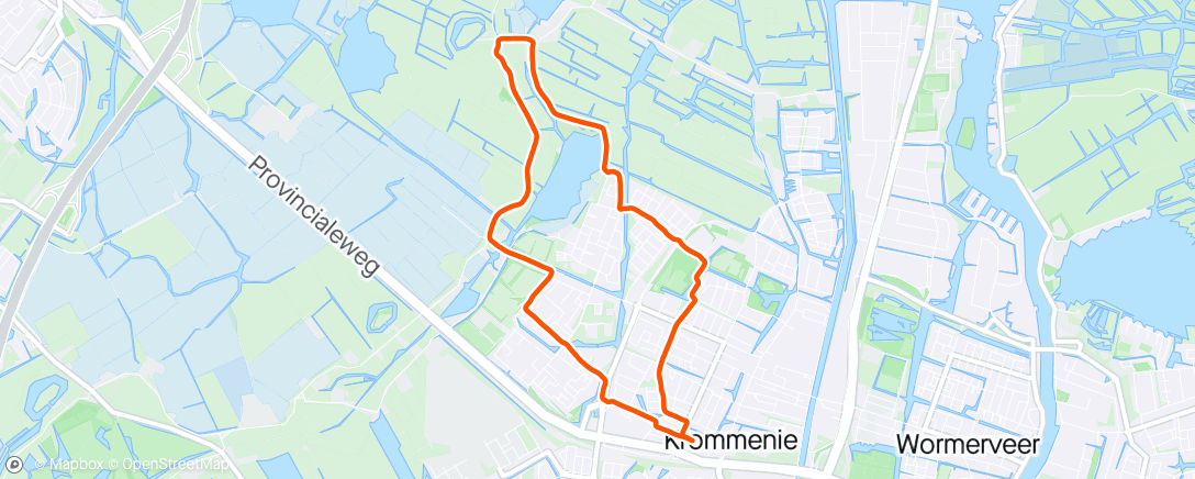 Map of the activity, Ochtendloop, rondje Ham met Sjaak