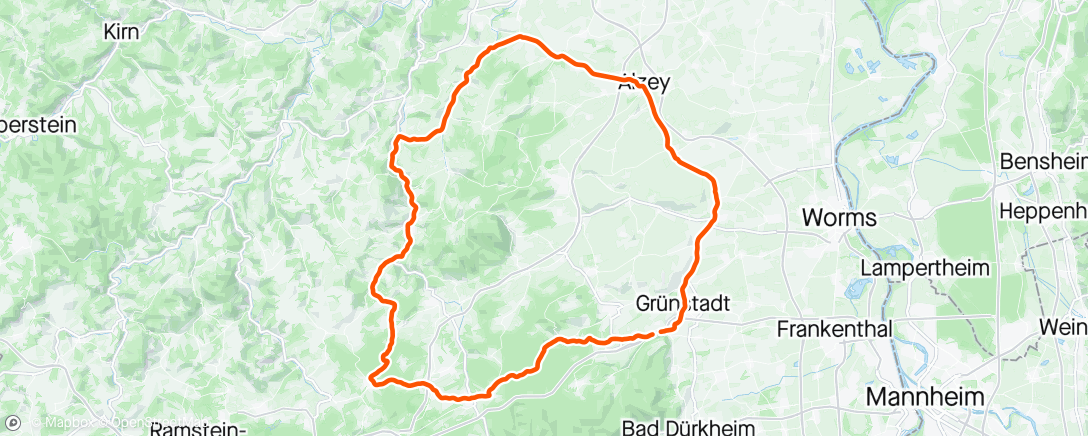 Mapa de la actividad, Großzügige Donnersbergumrundung