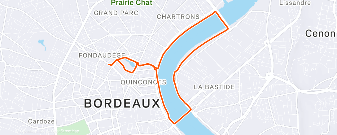 Карта физической активности (Course à pied le midi)