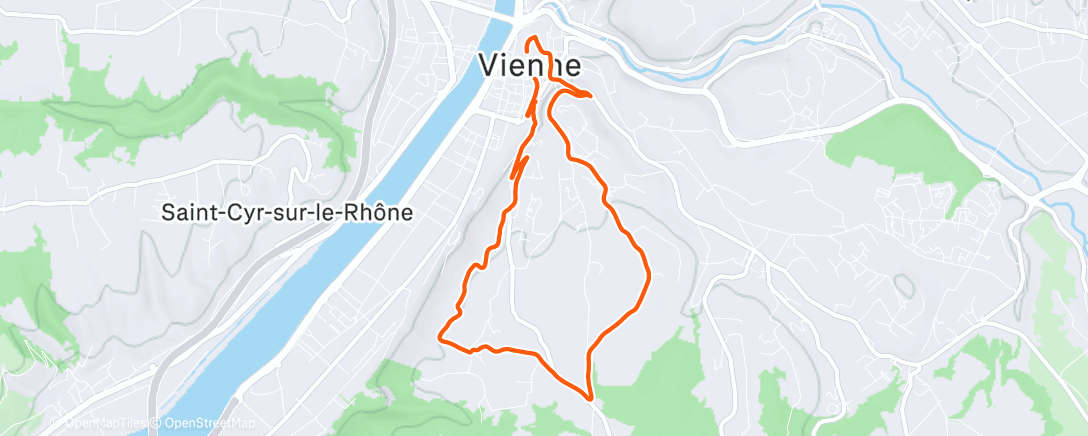 Map of the activity, Course à pied le matin