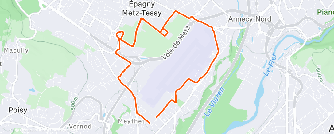 Map of the activity, Morning Run