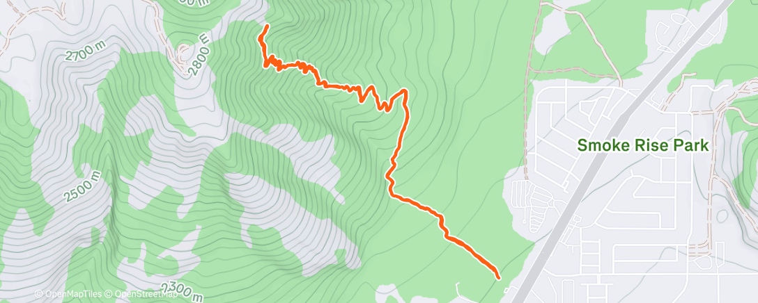 Map of the activity, Elden Hike