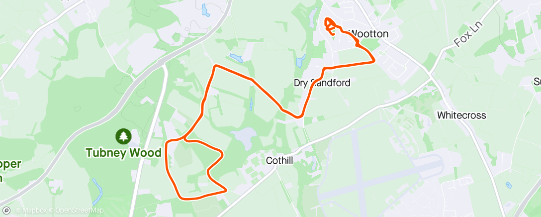 Map of the activity, Cothill Woods
