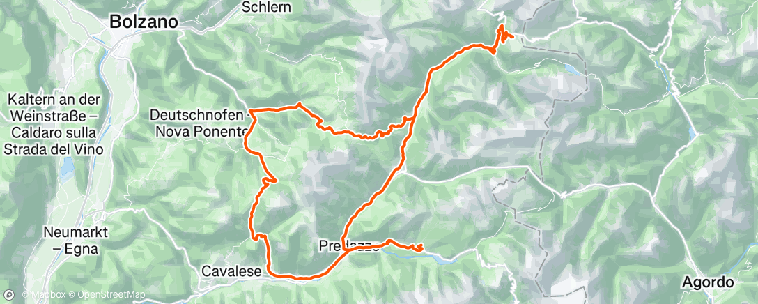 Map of the activity, Pedalata mattutina