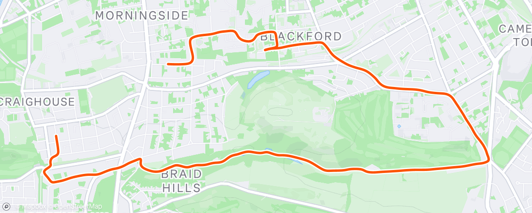 Map of the activity, Afternoon Run